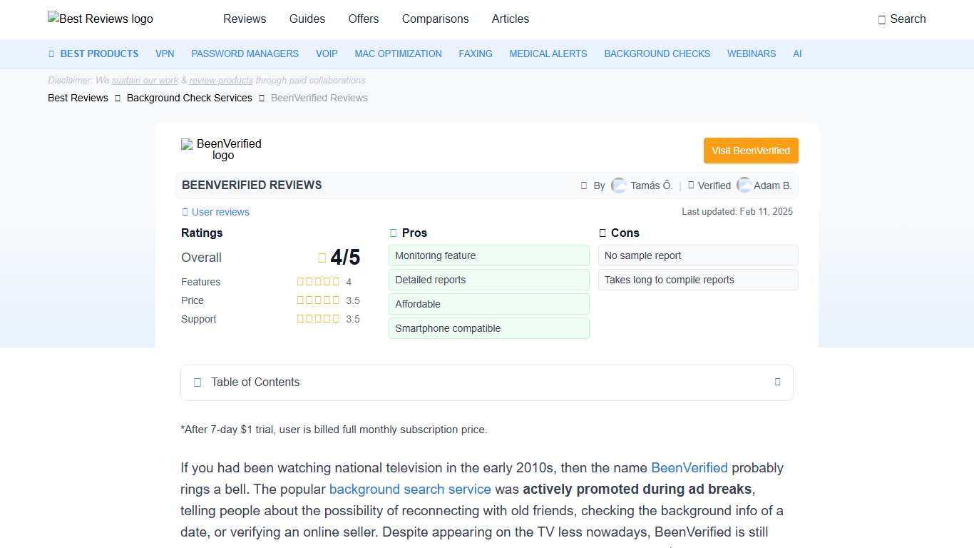 BeenVerified Reviews 2026 by Experts & Users - Best Reviews